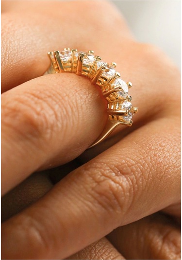 Çgk Çiğdem Gürel Kuyumculuk Sevgililer Günü Beştaş Altın Yüzük Gold