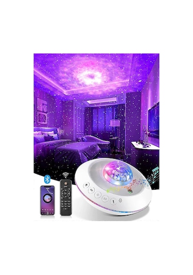 Yıldız Projektör Galaxy Işığı, Bluetooth Müzikli Gece Lambası Gal Çok Renkli