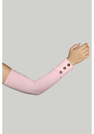 Altobeh Düğmeli Pratik Tesettür Kolluk Penye Namaz Kolluğu - Açık Pembe