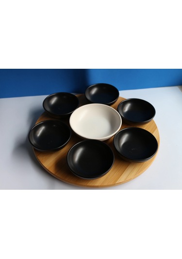 Bambu Dönen Standlı 7'li Sosluk Set Çok Renkli