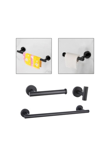 Suntek 3 Parça Banyo Donanım Aksesuar Seti Havlu Askısı 16