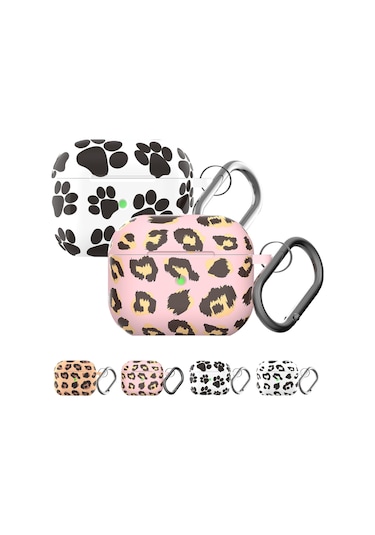 B Serisi Silikon Baskılı Leopar Baskı Kablosuz Kulaklık Koruyucu Kılıf Airpods Uyumlu 3 B-2 Diğer