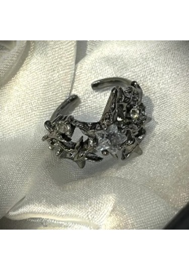 Dükkan Design Yıldızlar Toluluğu Taşlı Yüzük Antrasit