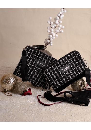 Bloominbag Noir Tweed Çapraz Çanta Siyah
