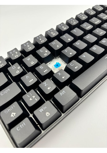 T60 Siyah Renk Mavi Switch Rgb Mekanik Kablolu Driverli Oyuncu Klavyesi T60 Mini Türkçe Q Klavye