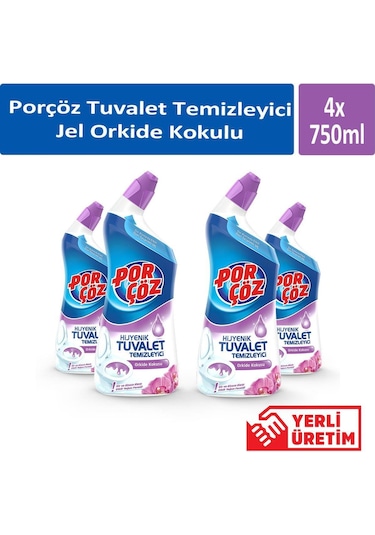 Porçöz Jel Orkide Kokulu Tuvalet Temizleyici 4 x 750 ML