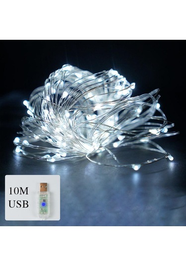 Beyaz 1000led Dize Işıklar Şebekeyle Çalışan Bakır Tel Işıklar Su Geçirmez Işıklar Parti Dü Odası Noel Dekoratif Led Işık 56556199 Beyaz