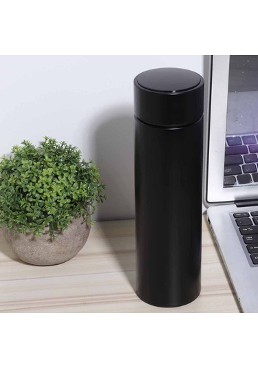 Aubyhe Siyah 500ml Led Akıllı Sıcaklık Gösteren Paslanmaz Çelik Vakum Isı Saklama Matara Diğer