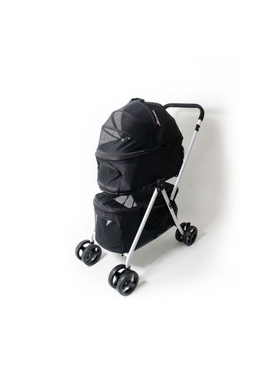 Justie Pet Rovera İki Katlı Kedi & Köpek Arabası Siyah 40 x 80 x 100 CM