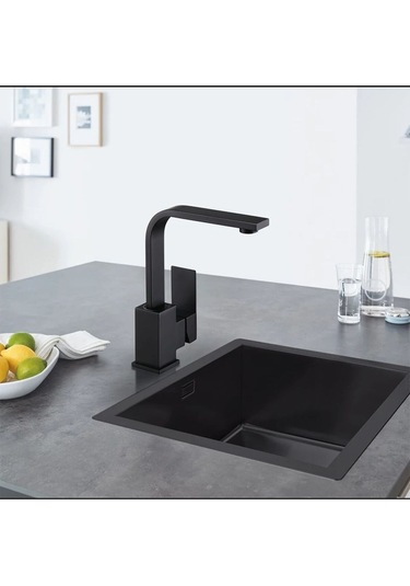 Full Siyah Kare Model Lüx Lavabo Bataryası Çeşmesi