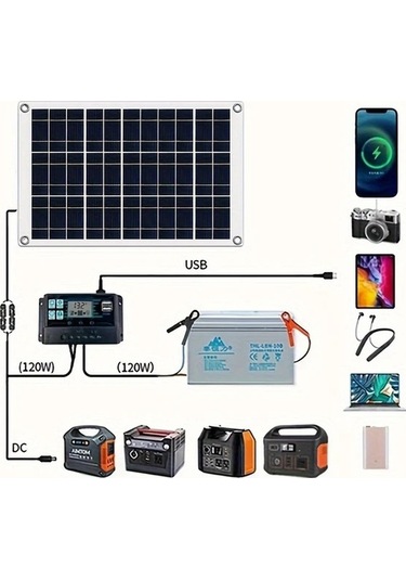 Besthome1 20 W Esnek Güneş Paneli Kiti Roy-1, Çift Usb Taşınabilir Şarj Cihazı, Cep Telefonu Şarj, Kamp, Karavan, Araba
