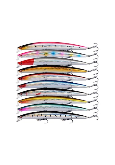 10 Adet 18cm 24gr Minnow Rapala Sahte Yapay Yem 1 Kalite Ekonomik Paket