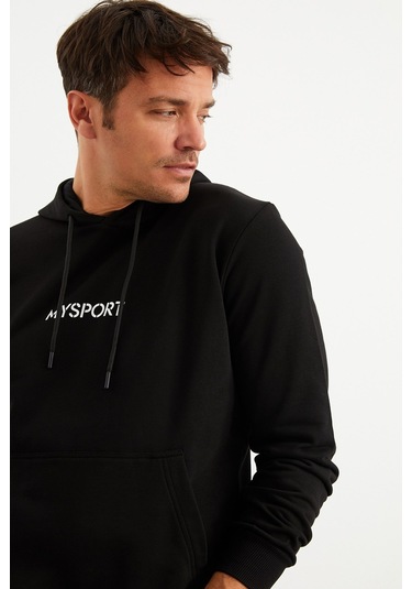 Mysport 201950 Erkek Kapüşonlu Sweatshirt-siyah Siyah