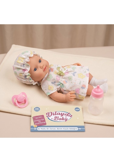 26 Cm Tam Kauçuk Gerçekçi Et Bebek - Kıyafetli, Biberonlu & Emzikli Set Y 20233976