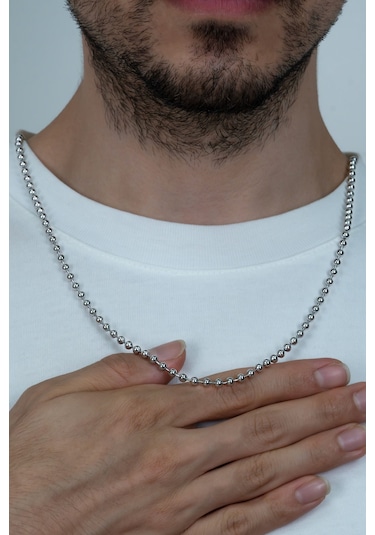 Erkek Çelik Kolye Top Zincir Spor Model 4 Mm 56 Cm Jdepp (31175627) Beyaz