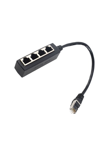 Fosenze Cat7 Rj45 Ağ Çözümleyici Adaptörü - 1 Erkek 4 Dişi Ethernet Bağlantısı, Altın Kaplı Çekirdek, Ev Ofis Kullanıma Uygun, Dürtüye Dayanıklı Abs Malzeme