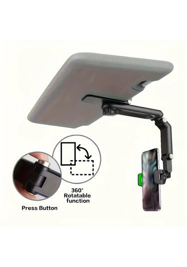 Primepickings Siyah 1080 Derece Dönebilen Güneşlik Smartphone Tutucu Abs Malzeme Su Geçirmez Oto Aksesuarı