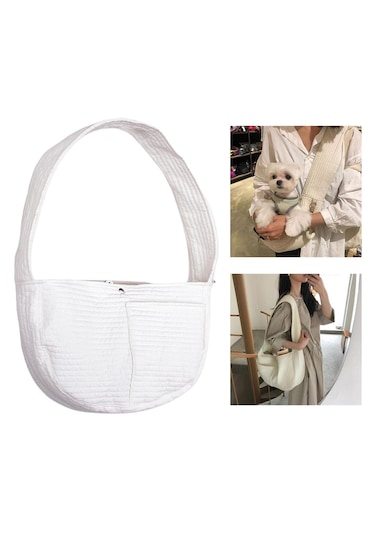 Homyl Taşınabilir Pet Seyahat Çantası Crossbody 9kg-beyaz