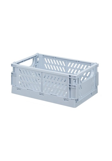 Sones Katlanabilir İstiflenebilir Depolama Sepeti Plastik İçi Boş Ev Ofis Düzenleyici Konteyner Büyük Açık Mavi