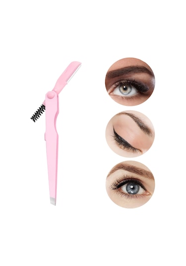 Homyl Kaş Cımbızı Paslanmaz Alet 4mm Düz Uçlu Cımbız Çok Pembe