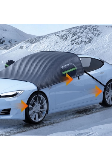 Araç Ön Camı Kar Ve Antifriz Kalınlaştırılmış Araç Örtüsü, Boyut: Siyah Kırmızı Suv