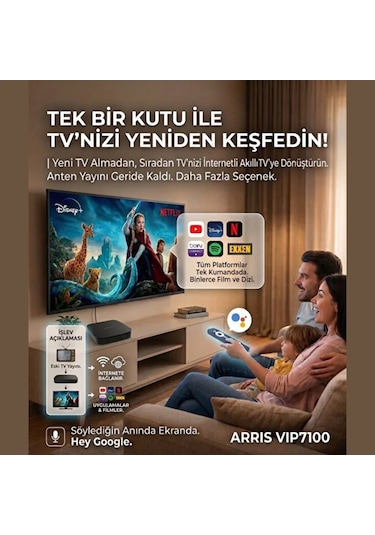 Arris 4k Android 12 Tv Box  Lisanslı Sesli Komutlu Kumanda Akıllı Televizyon Kutusu