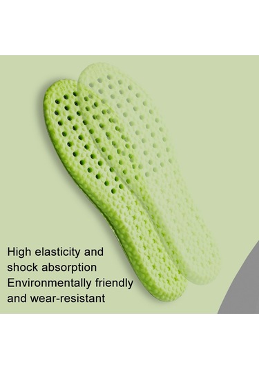 Sones 1 Çift Yüksek Esneklikli Nefes Alabilir Ter Emici Şok Emici Kesilebilir Tabanlık, Beden: 45-46 Yeşil+gri