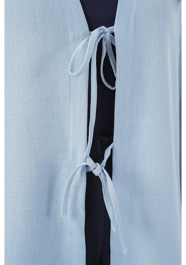 Bigdart Keten Tesettür Kimono 5968 - Mavi