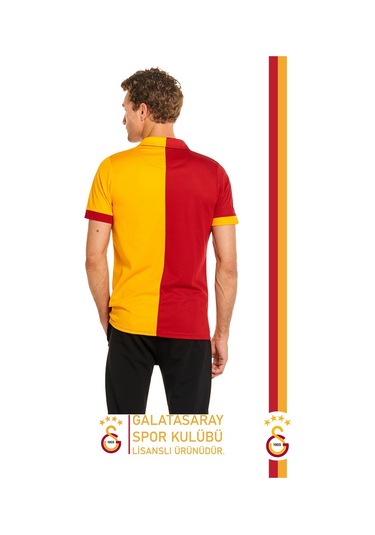 Galatasaray Lisanslı Match Day Polo T-shirt + Bileklik + Şal Kaşkol Set Ahşap Kutulu Sarı