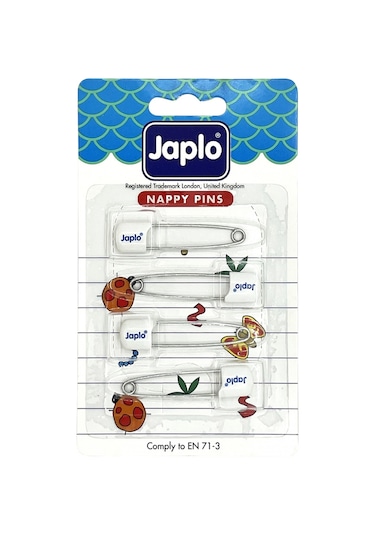 Japlo Emniyetli Çengelli İğne Beyaz 4'lü Çok Renkli