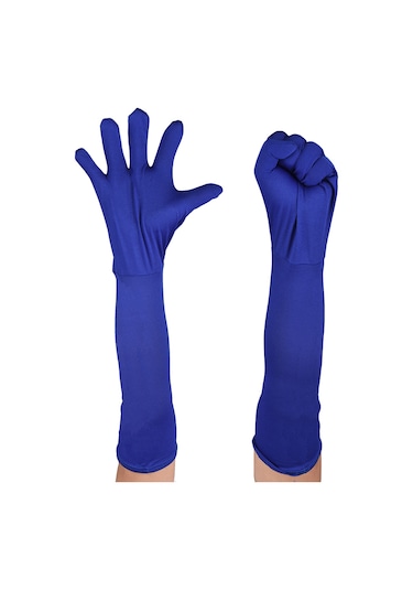 Lemestar Mavi Esnek Lifli Fotoğraf Çekim Kullanıma Uygun Uzun Parmak Eldiveni