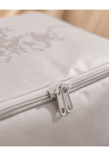 Madame Coco Çiçek Desen Baskılı 2'li Hurç - Gri 8684427147719 Gri