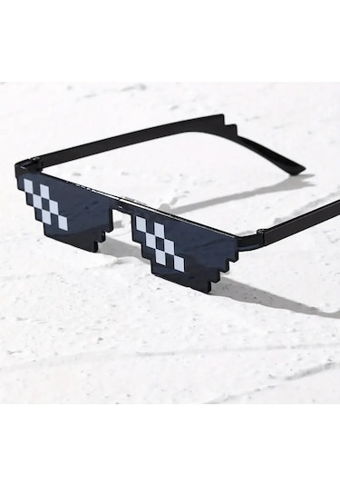 Thug Life Trend Güneş Gözlüğü Mozaik Siyah Kedi Gözlükleri