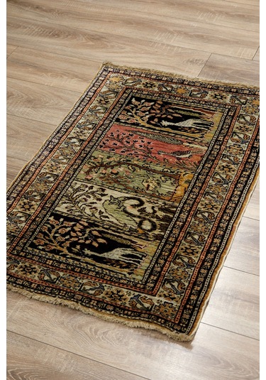 Anatolia El Dokuma Halısı - Yastık Boy - Doğal Yün, Geleneksel Motifler - Leh42875044 Çok Renkli