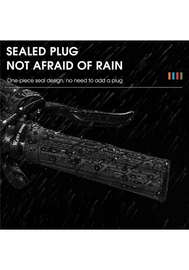 Folinda Silikon-alüminyum Bilezikli Bisiklet Tutamak Koruması, Anti Kayma Ve Sönümleme Özelliği, Dağ Bisikleti İçin Kilitlebilir, Mavi Çift Set Çok Renkli