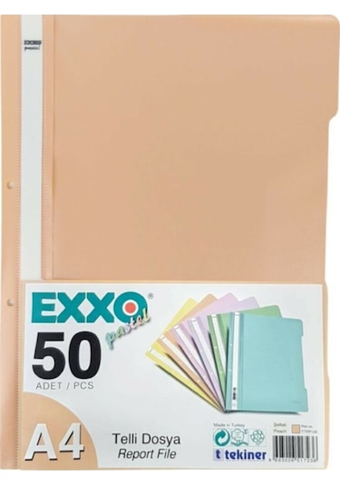 Exxo Pastel Telli Dosya 50'li Paket Somon
