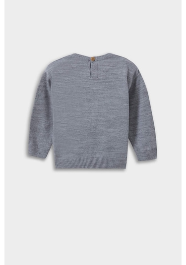 Defacto Erkek Bebek Bisiklet Yaka Ayı Baskılı Kazak F2584a525augr396 Gri