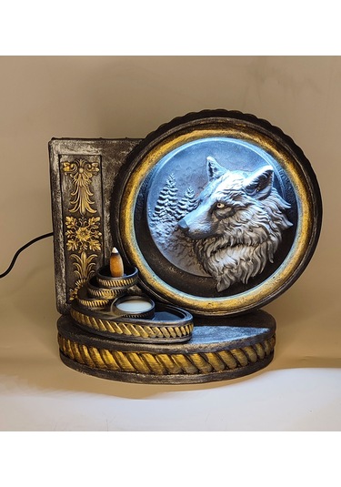 Barok Halka Kurt Tasarımı Metalik Geri Akış Tütsülük Işıklı