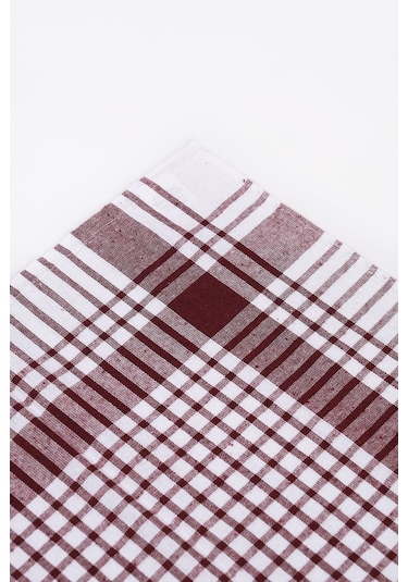 Pamuklu Bordo Renkli Pöti Kareli 4'lü Kurulama Bezi, Beslenme Örtüsü, Servis Peçetesi