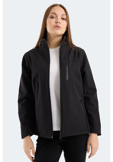 Slazenger Hıp Style Kadın Dik Yaka Fermuarlı Siyah Mont & Kaban Siyah