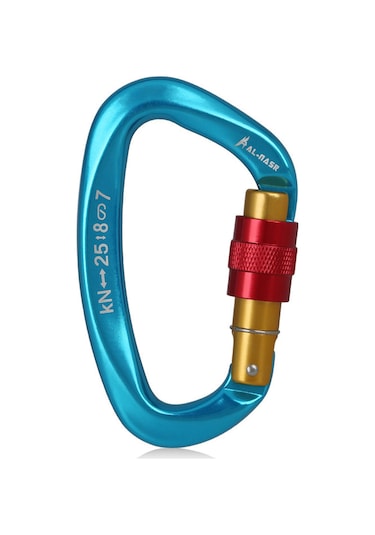 Maiyame 25kn Dayanıklı Alüminyum D-kilit Montaj Kilitçigi, Outdoor Dağcılık Ve Çadır İçin Multifonksiyonel Kayış Kilitleri Mavi Çok Renkli