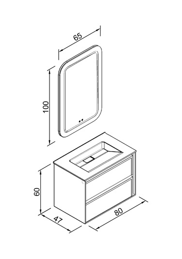 Elisa 80 Cm Banyo Dolabı - Nane Yeşili