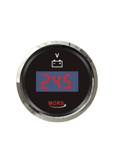 Mors Dijital Voltmetre 12-24 Volt Siyah