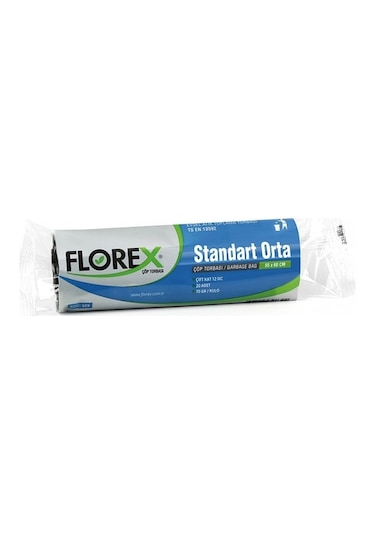 Florex Standart Orta Boy Çöp Torbası Siyah 55 x 60 CM