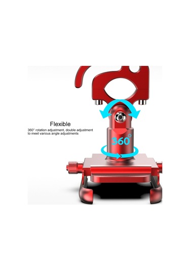 Kancalı Motosiklet Alüminyum Alaşımlı Cep Telefonu Braketi, 4-6.5 İnç Telefonlar İçin Uygun Siyah Siyah