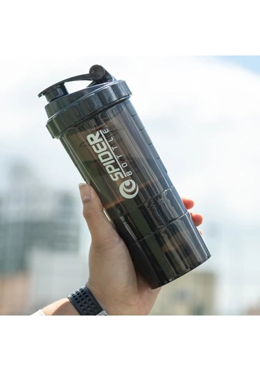 3 Katmanlar Shaker Protein Şişesi 550ml Peyniraltı Suyu Tozu Blender Fincan White 550ml White