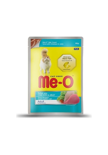 Me-o Jöle İçerisinde Tavuk ve Ton Balıklı Yetişkin Kedi Konserve 80 G
