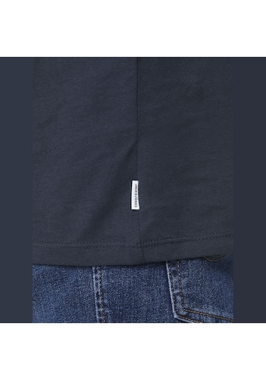 Jack & Jones Bisiklet Yaka Basic Tisört-Organic 12156101 Navy Blazer Lacivert