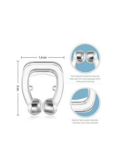 Vkemall Burun Klipsi Horlamayı Durduran Anti Horlama Uyku Manyetik Silikon Uyku Yardımı Şeffaf