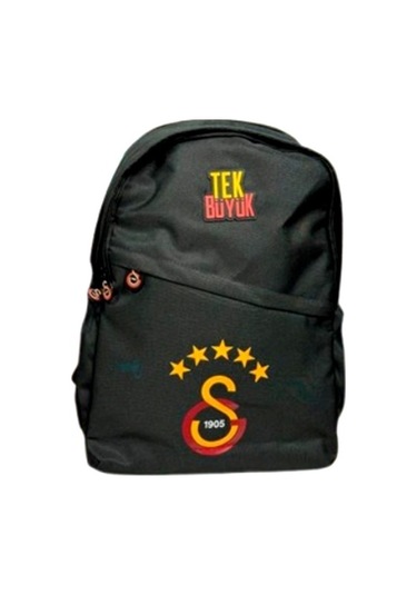 Galatasaray 5 Yıldız Detaylı Siyah Sırt Çantası Orjinal Sarı - Kırmızı